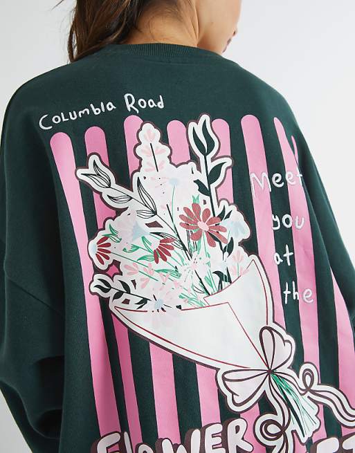 Skinnydip London Flower Market Sweatshirt In Green