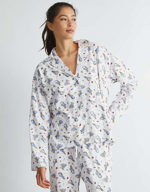 Skinnydip london peter rabbit pyjama set in ecru