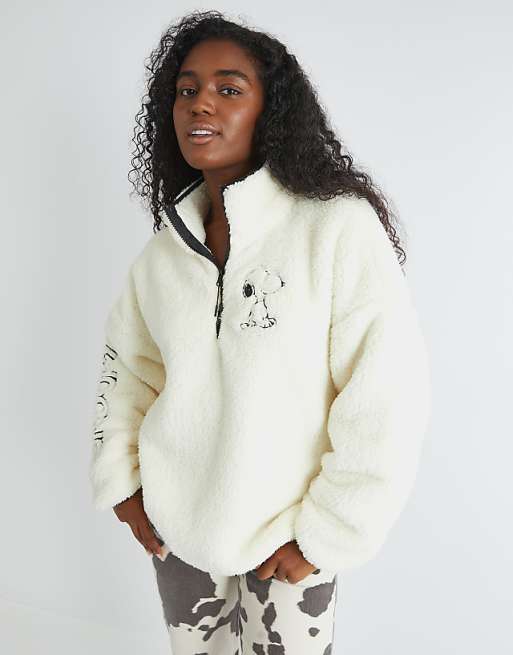 Skinnydip London Snoopy Longline Fleece In White