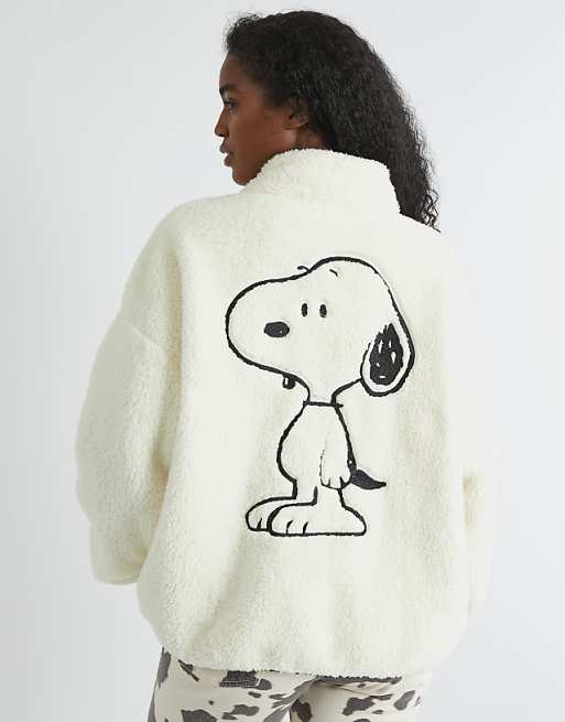 Skinnydip london snoopy longline fleece in white