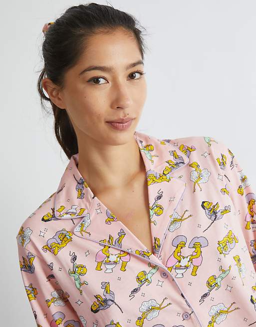 Skinnydip London The Simpsons Pyjama Set In Pink