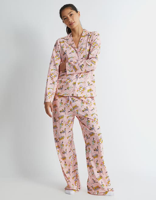 Skinnydip London The Simpsons Pyjama Set In Pink