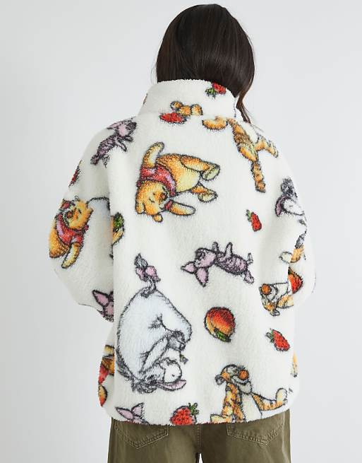 Skinnydip London Winnie The Pooh Longline Fleece In Ecru