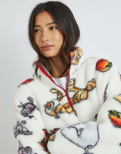 Skinnydip London Winnie The Pooh Longline Fleece In Ecru