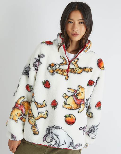 Skinnydip london winnie the pooh longline fleece in ecru