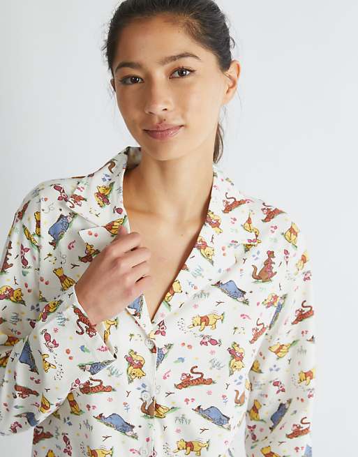 Skinnydip London Winnie The Pooh Pyjama Set In Ecru