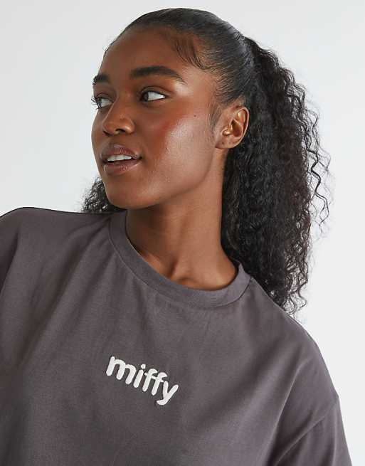 Skinnydip Skinnydip London Miffy Outline T-shirt In Grey
