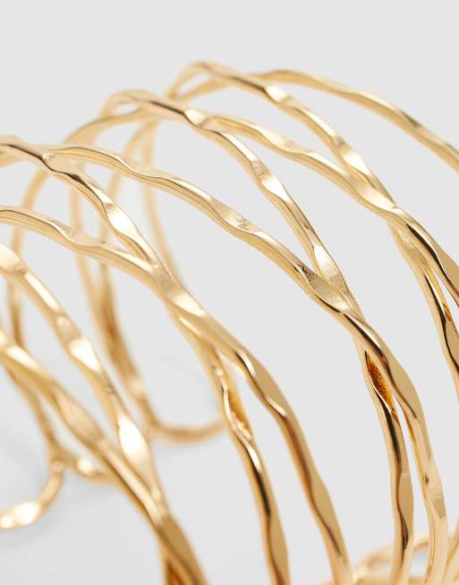 Stradivarius Crossover Arm Cuff In Gold