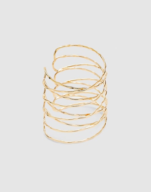 Stradivarius crossover arm cuff in gold