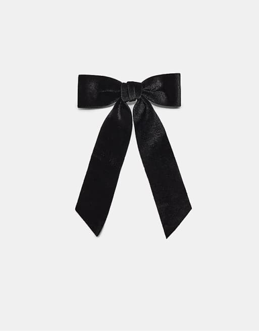 Stradivarius Velvet bow in black