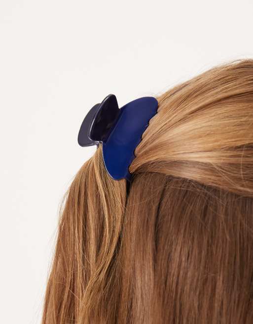 Sui Ava Ida Classic Mini Hair Claw In Midnight Blue