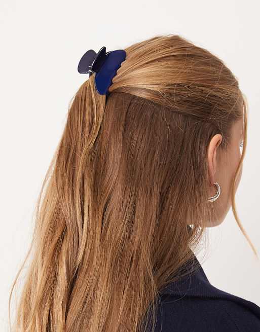 Sui Ava ida classic mini hair claw in midnight blue