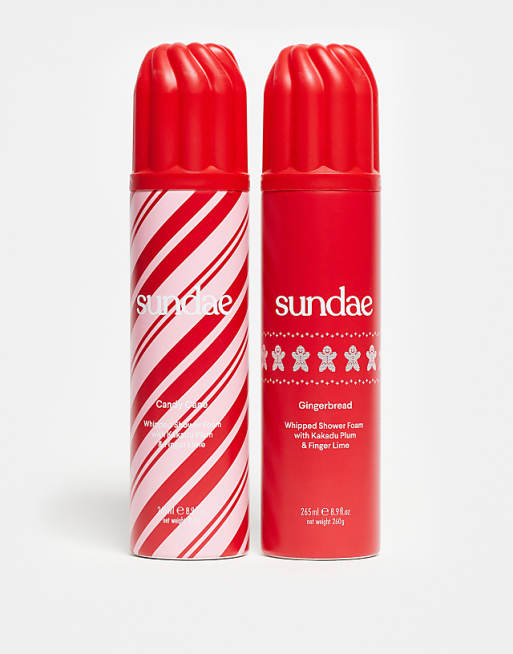 Sundae Body Christmas Gift - Candy Cane & Gingerbread Whipped Shower Foam