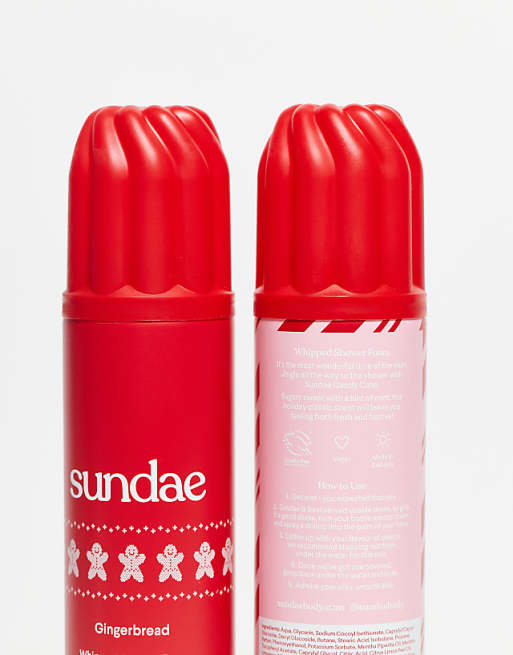 Sundae Body Christmas Gift - Candy Cane & Gingerbread Whipped Shower Foam