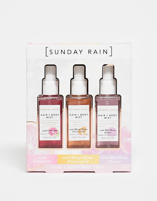 Sunday Rain Hair & Body Mist Trio