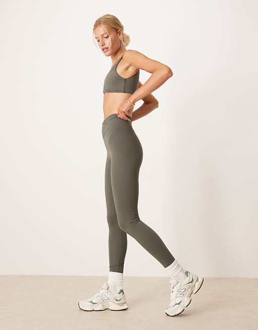 Tala DayFlex Twist Front Sports Bra In Dark Olive