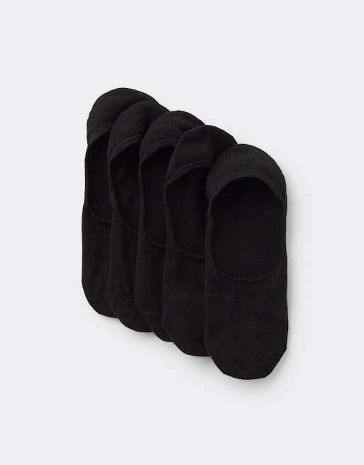 Tezenis 5 Pairs Of Cotton Shoe Liners In Black
