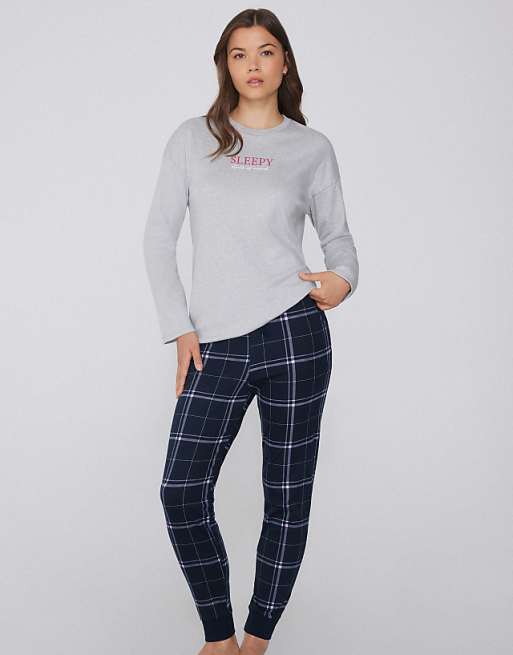 Tezenis Heavy printed cotton joggers in print absolute blue