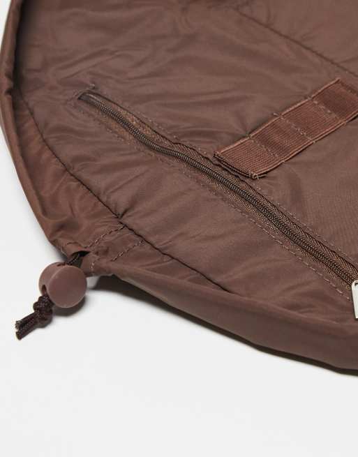 The Flat Lay Co. ASOS EXCLUSIVE Drawstring Makeup Bag- Espresso Brown