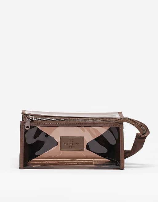 The Flat Lay Co. ASOS EXCLUSIVE Jelly Flat Lay Makeup Bag- Espresso Brown