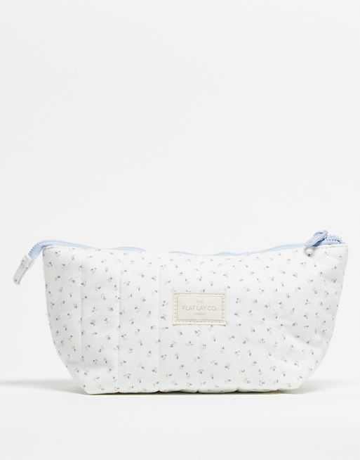 The Flat Lay Co. Marshmallow Essential Makeup Pouch - Cosy Cotton Ditsy Floral