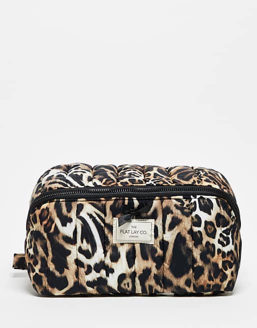 The Flat Lay Co. Marshmallow Makeup Box Bag - Warped Leopard