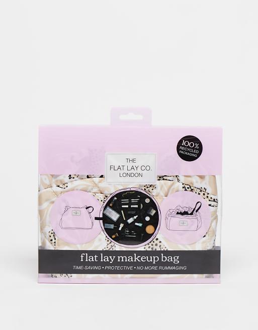 The Flat Lay Co. X ASOS EXCLUSIVE Drawstring Makeup Bag In Neutral Cheetahs