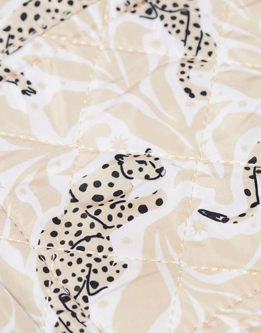 The Flat Lay Co. X ASOS EXCLUSIVE Drawstring Makeup Bag In Neutral Cheetahs