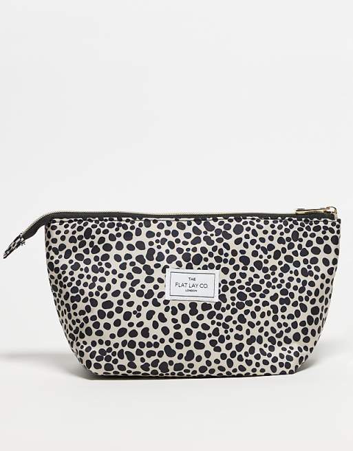 The Flat Lay Co. x ASOS EXCLUSIVE Makeup Pouch in Cheetah Spots