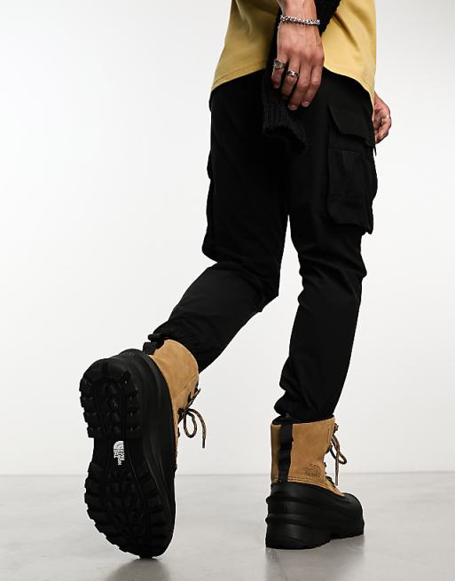 The North Face Chilkat V Lace Up Waterproof Hiking Boots In Brown And Black