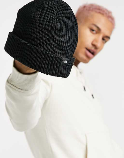 The North Face Fisherman Ribbed Beanie In Black