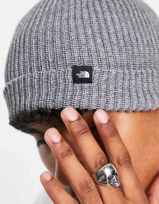 The North Face Fisherman Ribbed Beanie In Gray