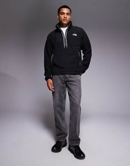 The North Face Fleeski 1/4 Zip Heavy Fleece Jacket In Black