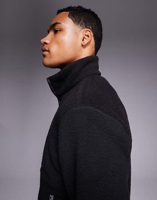 The North Face Fleeski 1/4 Zip Heavy Fleece Jacket In Black