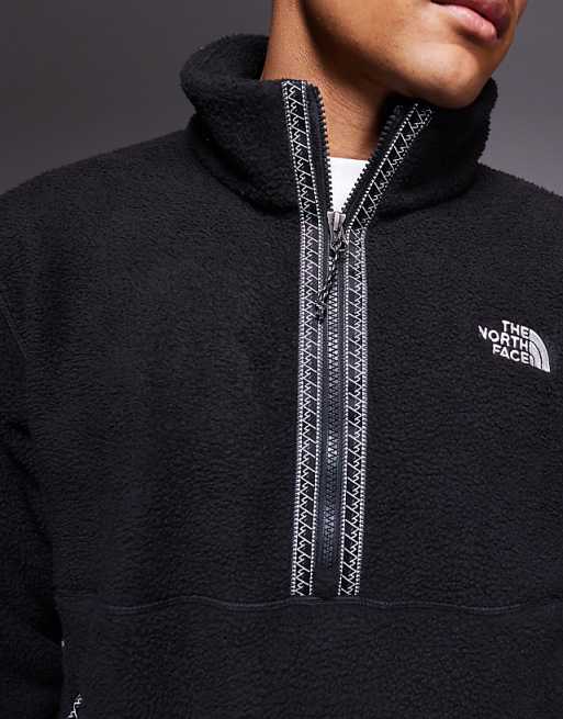 The North Face Fleeski 1/4 Zip Heavy Fleece Jacket In Black