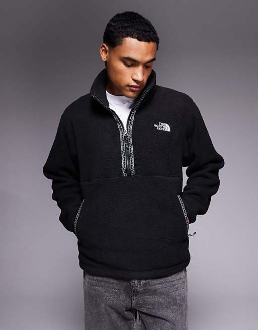 The North Face Fleeski 1/4 zip heavy fleece jacket in black