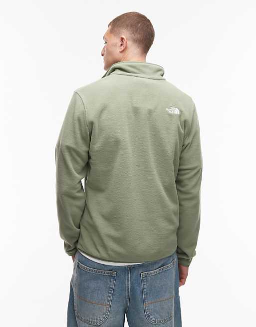 The North Face Glacier 1/4 Zip Logo Fleece In Light Green