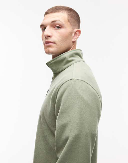 The North Face Glacier 1/4 Zip Logo Fleece In Light Green