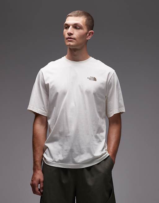 The North Face Mountain Sketch Backprint Oversized T-shirt In Off White