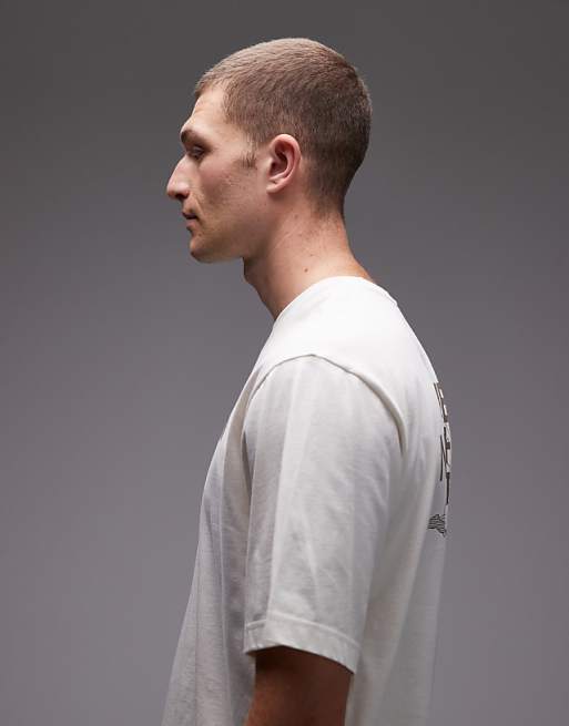 The North Face Mountain Sketch Backprint Oversized T-shirt In Off White