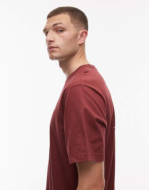 The North Face Mountain Sketch Backprint Oversized T-shirt In Burgundy