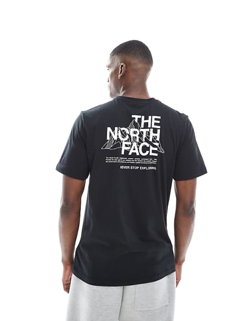 The North Face Mountain Sketch Unisex Backprint T-shirt In Black