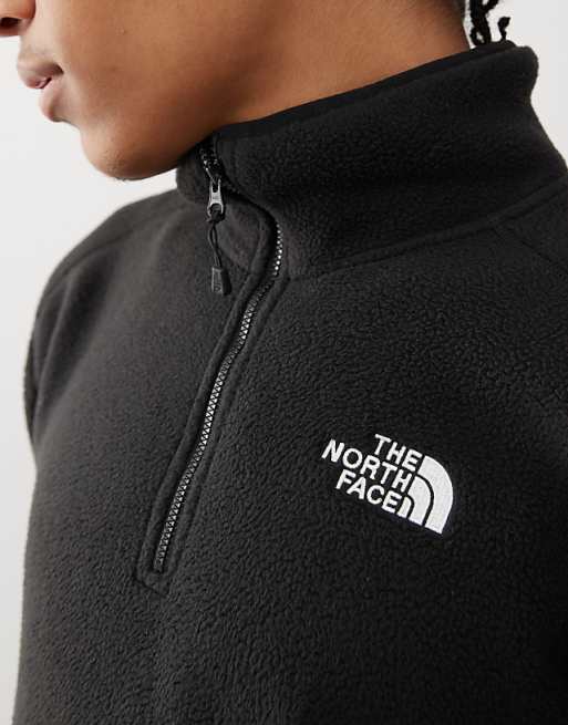The North Face Shispare 1/4 Zip Logo Fleece In Black Exclusive To ASOS
