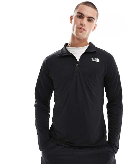 The North Face Training 24/7 1/4 zip logo top in black