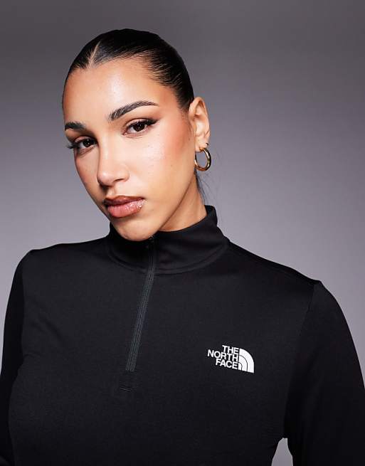 The North Face Training Flex 1/4 Logo Top In Black