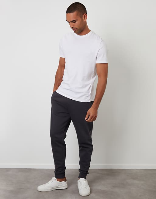Threadbare Cotton Blend Joggers In Charcoal