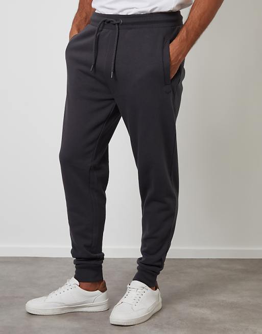 Threadbare Cotton blend joggers in charcoal