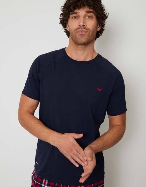 Threadbare 'everest' Cotton Blend Pyjama Set In Navy