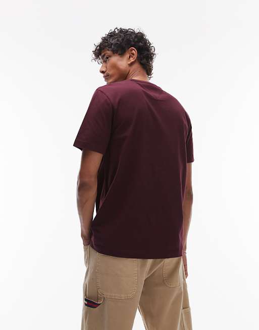 Tommy Hilfiger Essential Regular Fit T-shirt In Burgundy
