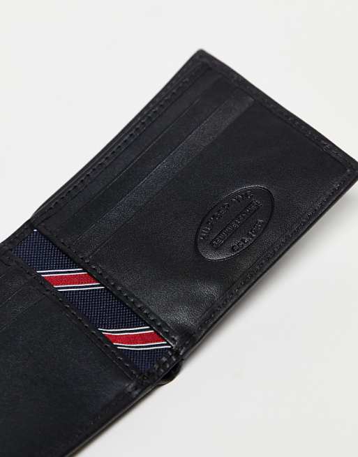 Tommy Hilfiger Eton Mini Billfold Leather Wallet In Black